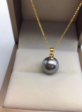 百搭镶嵌大溪地珍珠吊坠配送礼盒