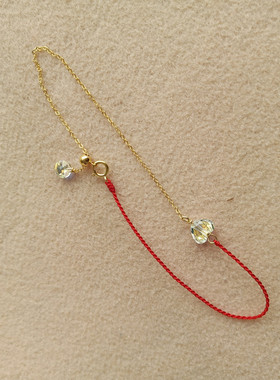 进口14k包金手工红绳红绳手链