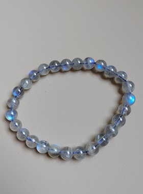 天然水晶手链灰月光石水晶手串礼物