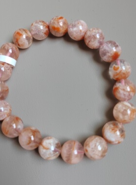 天然水晶樱花幽灵手链女小众胶花手串小众饰品生日礼物