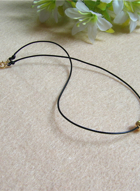 纯银k金颈链项链女潮原宿皮绳