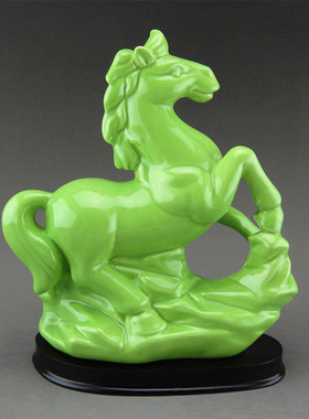 陶瓷生肖招财绿色工艺品包邮