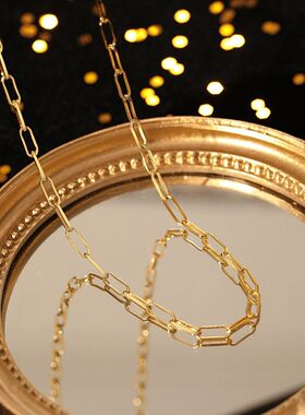 法式轻奢十字素链钛钢男女百搭简约小众设计情侣闺蜜学生礼物项链