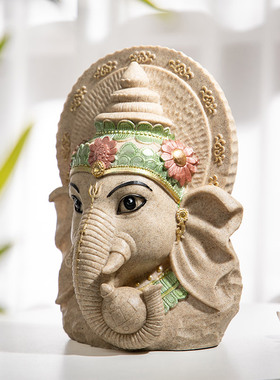 泰国工艺品象鼻神树脂创意摆件