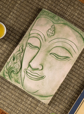 泰国工艺品砂岩佛头佛脸摆件