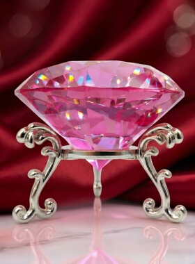 纯手工K9彩色水晶玻璃钻石摆件