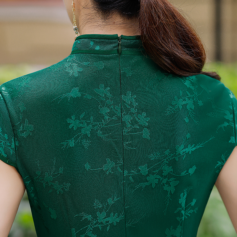 夏季新款改良旗袍复古中国风婚宴礼服日常气质优雅长款祺袍连衣裙 - 图2