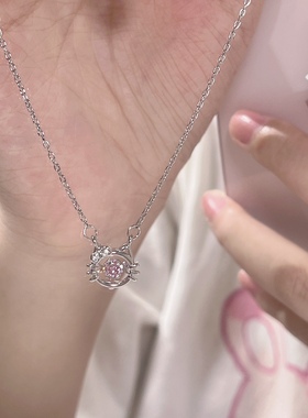 猫咪跳动的心锁骨项链少女心礼物