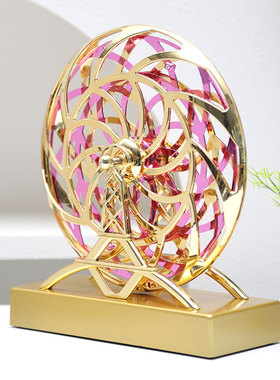 创意旋转花纹轻奢桌面摆件