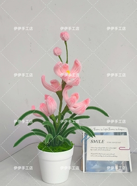 扭扭棒兰花盆栽客厅摆件新年礼物朋友闺蜜生日礼物幼儿园手工DⅠY