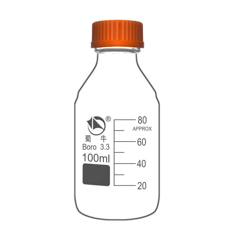 蜀牛透明带刻度丝口瓶黄盖试剂瓶高温灭菌瓶实验取样玻璃样品瓶 - 图2