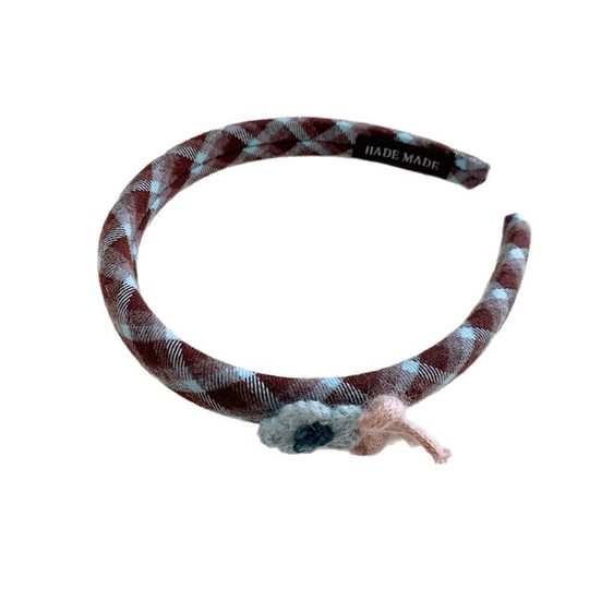 新款儿童蝴蝶结花朵格纹宽边发箍甜美少女心压发头箍亲子发卡头扣