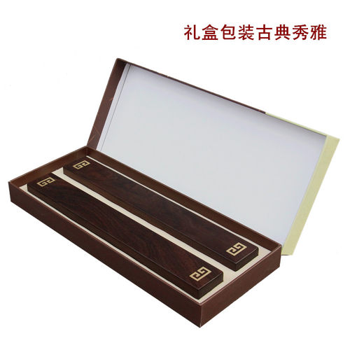黑檀木质镇纸镇尺实木中国风文房四宝书法用品红木压纸石镇纸镇尺 - 图3