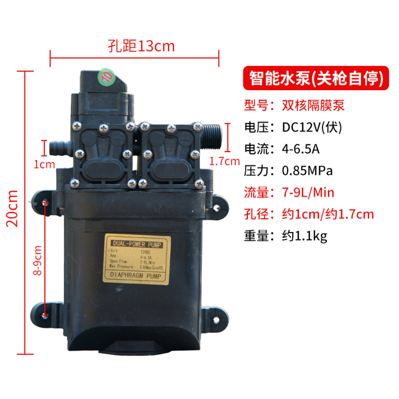 电动喷雾器水泵12V特大功率一年质保高压喷雾器配件自吸泵包邮 - 图2