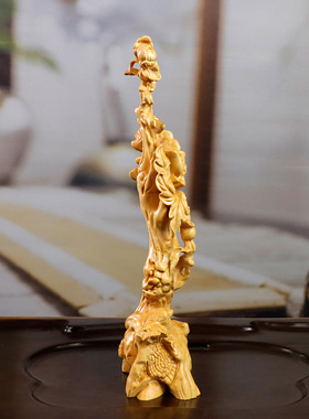 金匠大作黄杨木雕牡丹花王国色天香花开富贵植物花鸟客厅家居木质