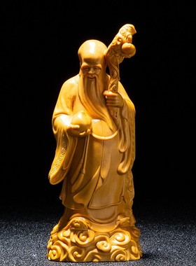 金匠大作黄杨木雕刻手把件家居客厅文玩摆件实木风水人物木雕工艺