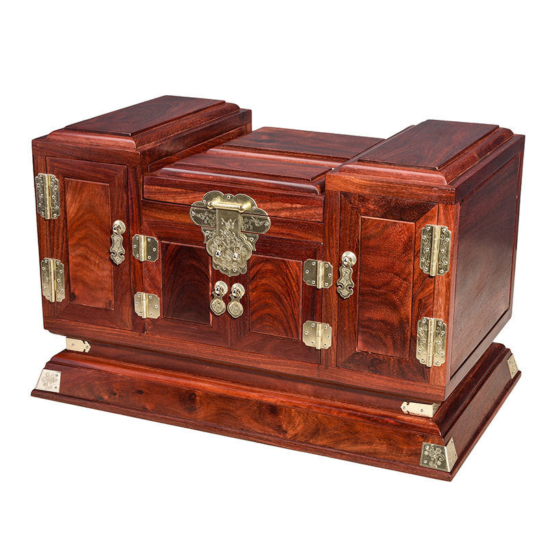 金匠大作檀梳妆箱中式实木首饰盒百宝箱大容量带锁镜箱婚嫁箱妆匣,淘宝优惠券,粉丝福利购,淘宝优惠卷