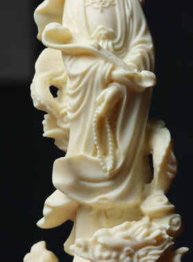 金匠大作牙果雕刻如意御龙摆件家居装饰自在观世音菩萨佛像工艺品
