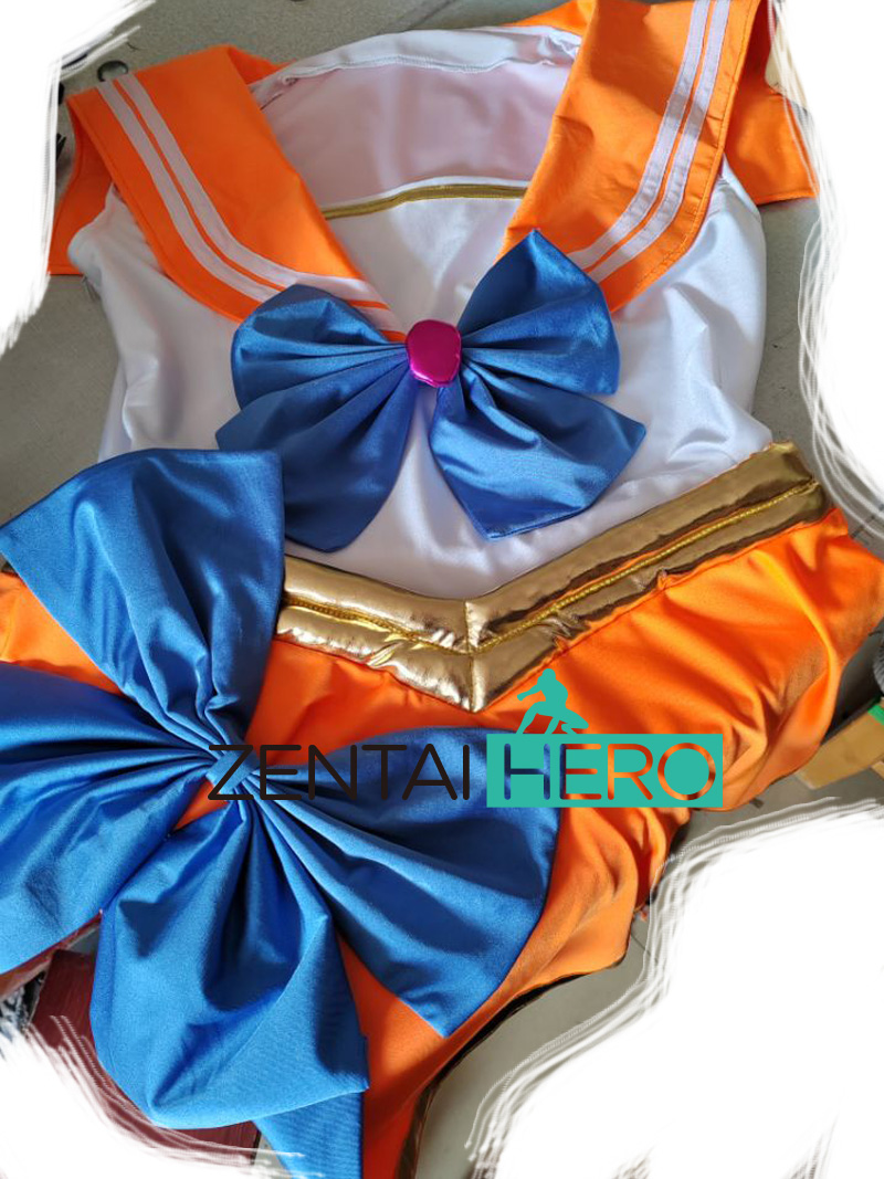 G社特摄美少女战士水手服橘色莱卡拼接连体裙sailor moon cosplay-图0