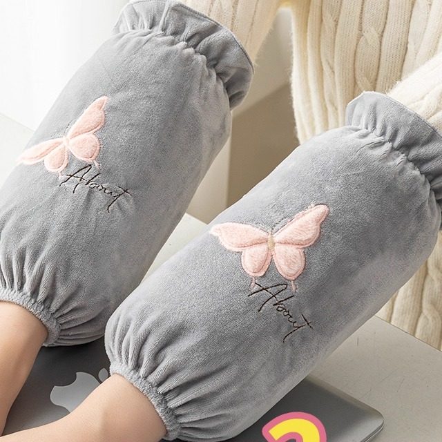 洋气秋冬保暖毛绒防污袖套长款女学生成人办公室羽绒服防脏污袖套,淘宝优惠券,粉丝福利购,淘宝优惠卷