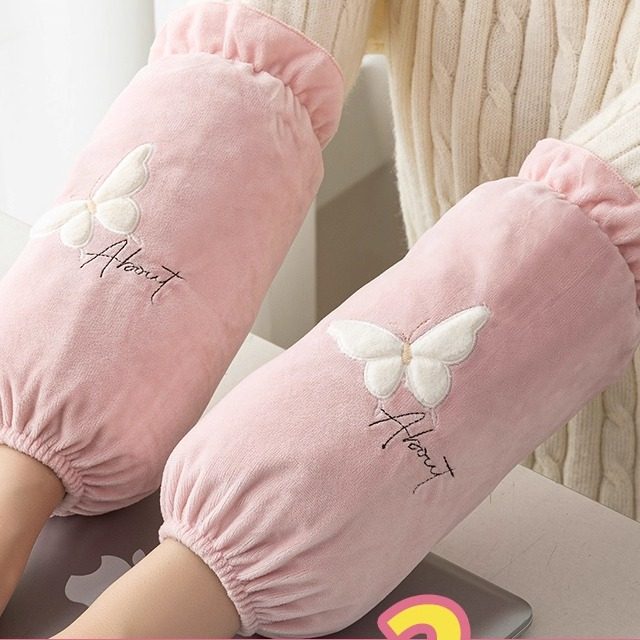 洋气秋冬保暖毛绒防污袖套长款女学生成人办公室羽绒服防脏污袖套,淘宝优惠券,粉丝福利购,淘宝优惠卷