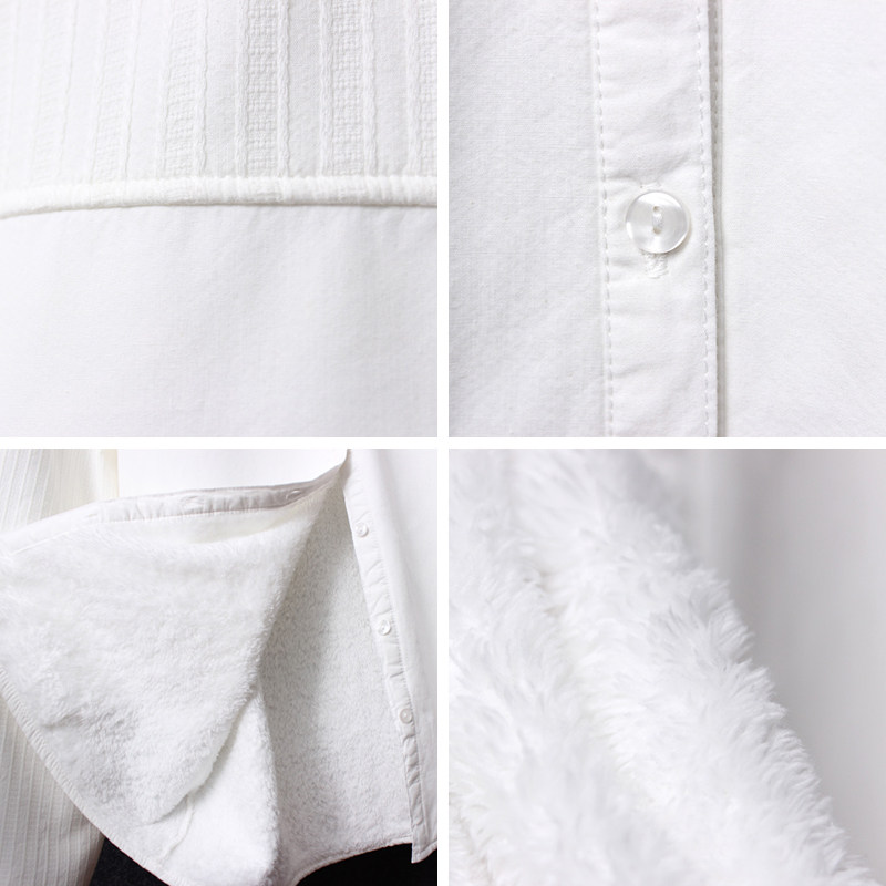 白衬衫女冬季加绒大码胖mm长袖200斤韩版宽松加厚保暖胖妹妹衬衣,淘宝优惠券,粉丝福利购,淘宝优惠卷