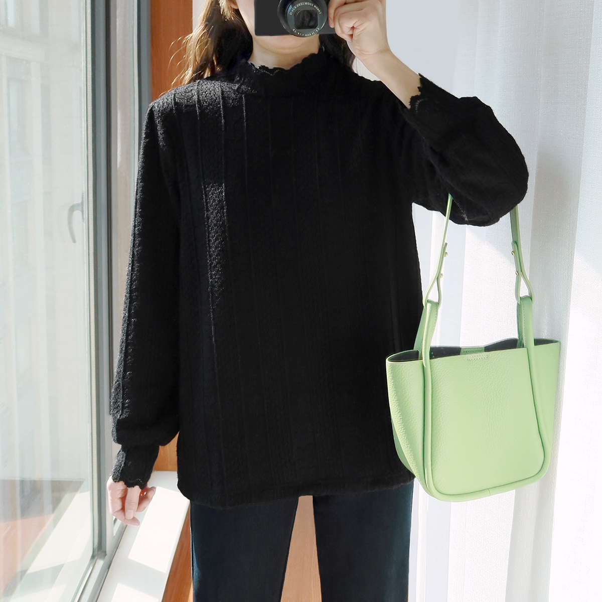 大码蕾丝打底衫女胖mm秋冬新款正肩加绒加厚保暖木耳边半高领内搭,淘宝优惠券,粉丝福利购,淘宝优惠卷