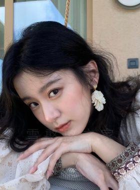 旅游度假风个性夸张白色贝壳流苏耳环耳饰耳钉耳夹耳坠2026新款女