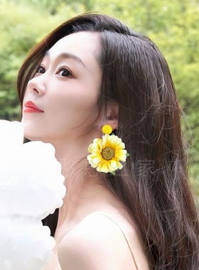 海边旅游度假风黄色花朵耳环耳饰耳钉耳夹耳坠2026春夏新款女饰品