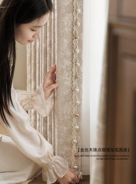 莫奈「油画玫瑰层次之美」色织雪尼尔法式复古客厅卧室高级感定制