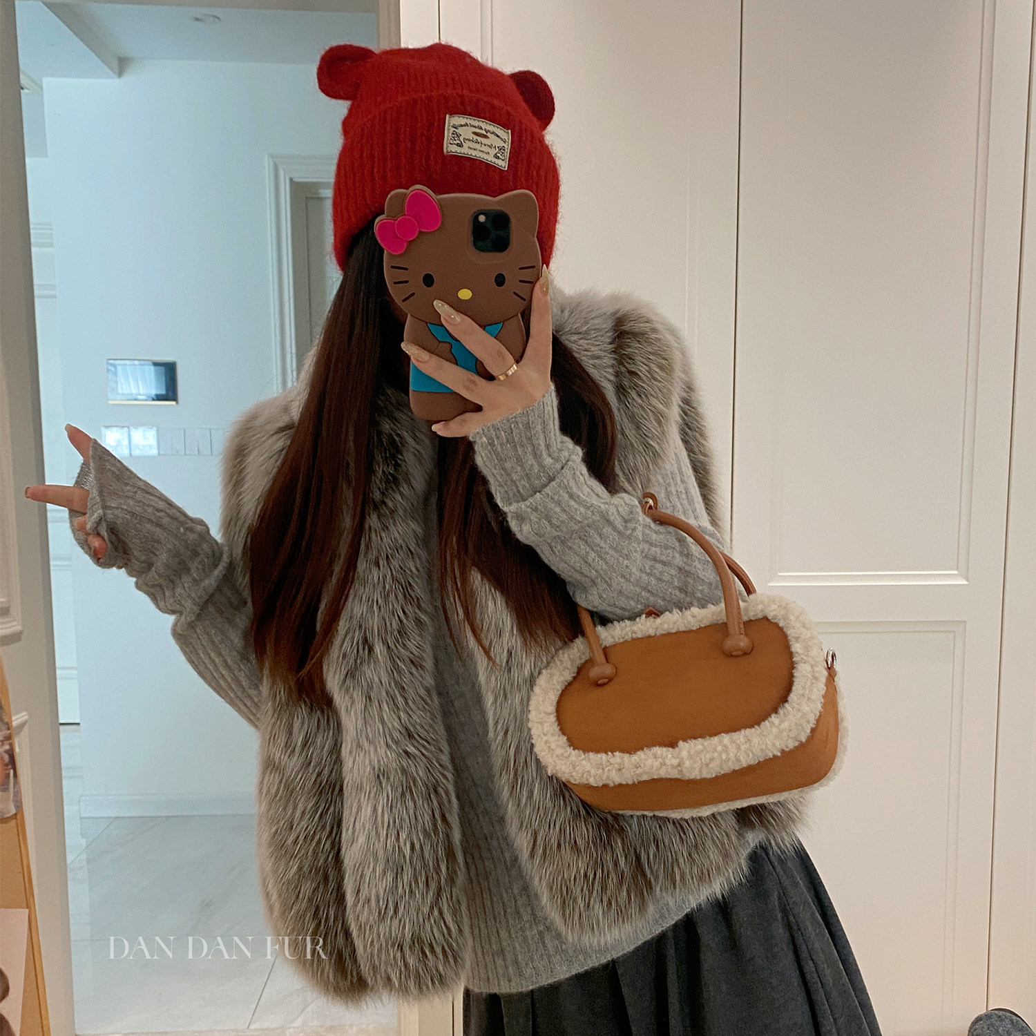 博主时髦叠穿整皮芬兰蓝狐竖条狐狸毛马甲2025新款毛毛外套皮草女 - 图2