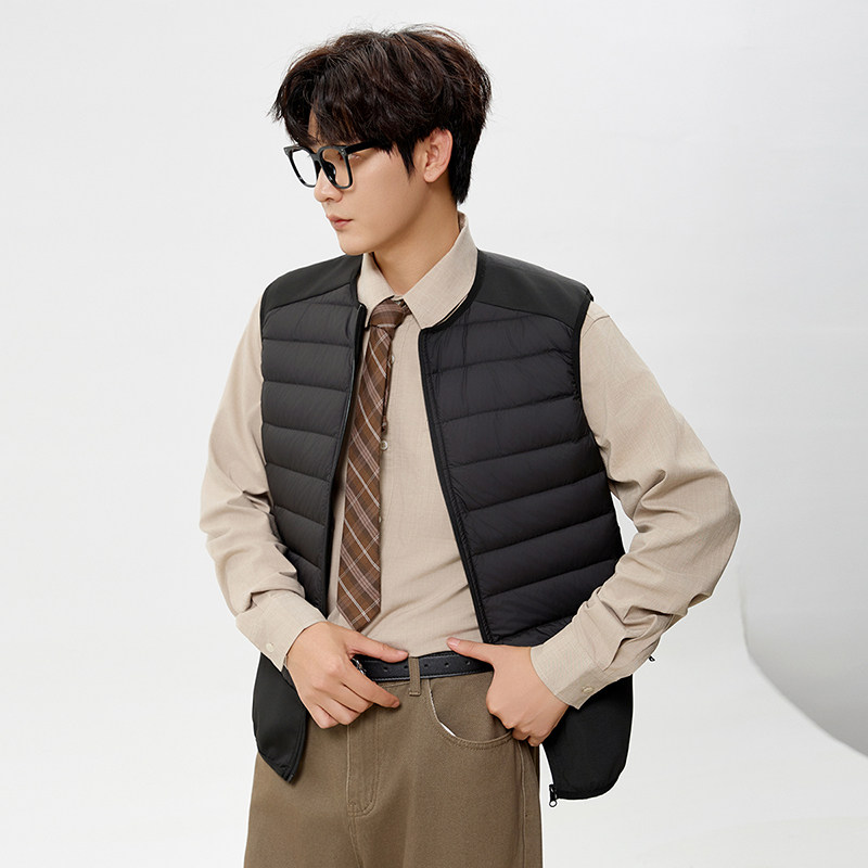 撤标撤柜(N)秋冬男士新款休闲时尚舒适保暖轻薄圆领羽绒马甲,淘宝优惠券,粉丝福利购,淘宝优惠卷