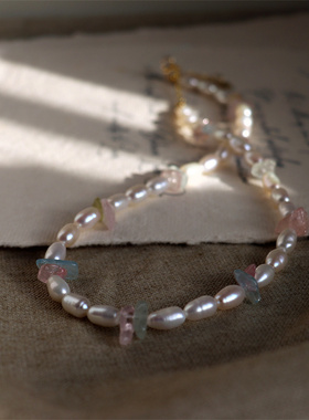 淡水珍珠女天然石颈链项链