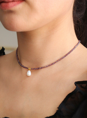 珍珠项链ins风淡水珍珠水晶链