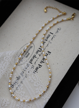 18K包金淡水keshi珍珠高亮