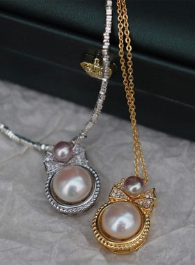 设计珍珠项链微镶锆石