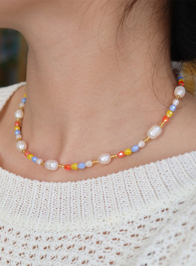 设计款淡水珍珠项链水晶