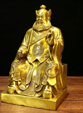 黄铜张天师铜像家居供奉风水神像