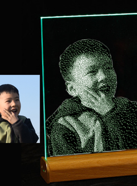 锤子玻璃画定制人像画高级感礼物