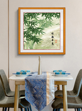 竹报平安新中式玄关过道风水挂画