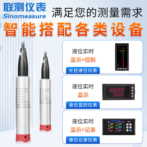 联测投入式液位计变送器水箱消防水池水位显示器耐高温传感器探头 - 图1