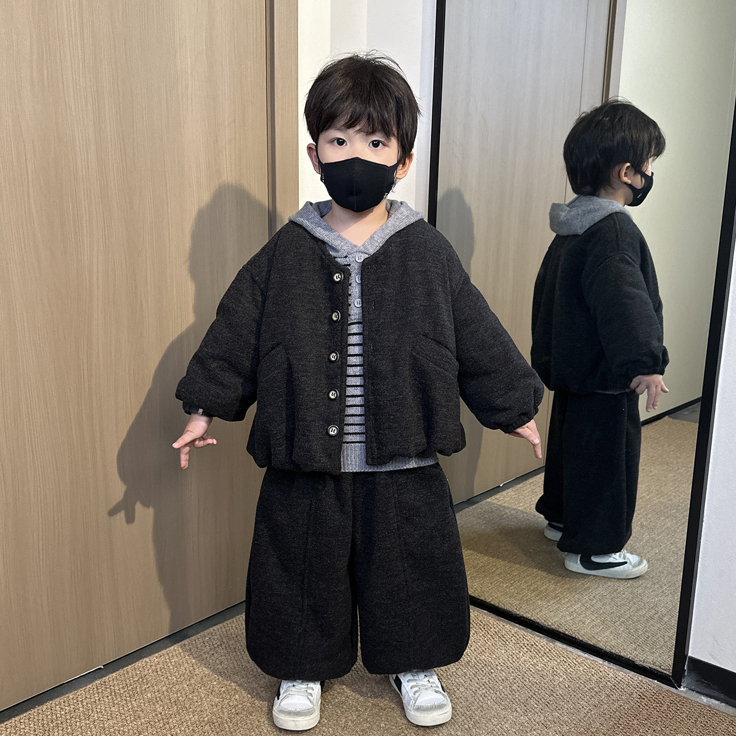 男童加绒加厚套装冬装2025新款儿童秋冬季毛衣宝宝夹棉外套三件套,淘宝优惠券,粉丝福利购,淘宝优惠卷