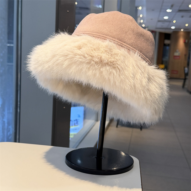 冬季仿麂皮加绒蒙古帽女仿羊羔毛加厚保暖渔夫帽休闲百搭时尚盆帽,淘宝优惠券,粉丝福利购,淘宝优惠卷