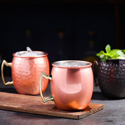 酒点半铜杯莫斯科骡子杯 Moscow Mule 鸡尾酒杯 光面铜杯 啤酒杯 - 图1