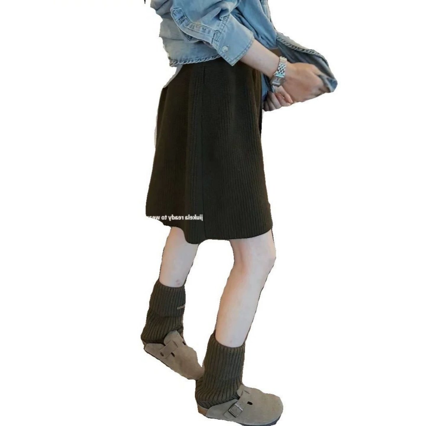 秋冬极简风灰色针织A字裤300斤大码胖MM高腰显瘦遮肉松紧腰短裤子,淘宝优惠券,粉丝福利购,淘宝优惠卷