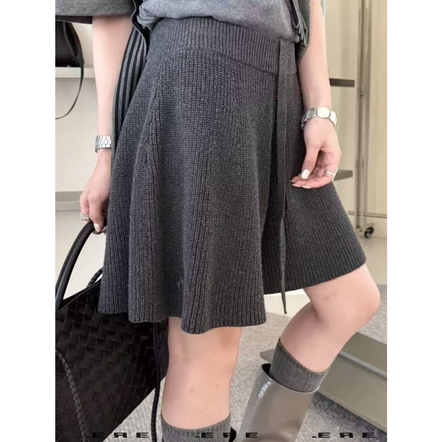 300斤大码胖MM抽绳针织短裤女秋冬慵懒风阔腿裤休闲高腰直筒裤子,淘宝优惠券,粉丝福利购,淘宝优惠卷