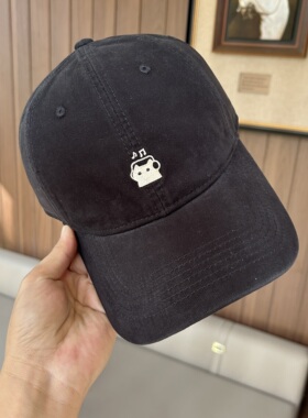 复古卡通刺绣棒球帽子女宽檐大头围显脸小日韩系遮阳防晒鸭舌帽男