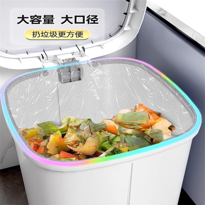 Rubbish Can Kitchen Toilet Trash with Press Lid Garbage Bin-图2