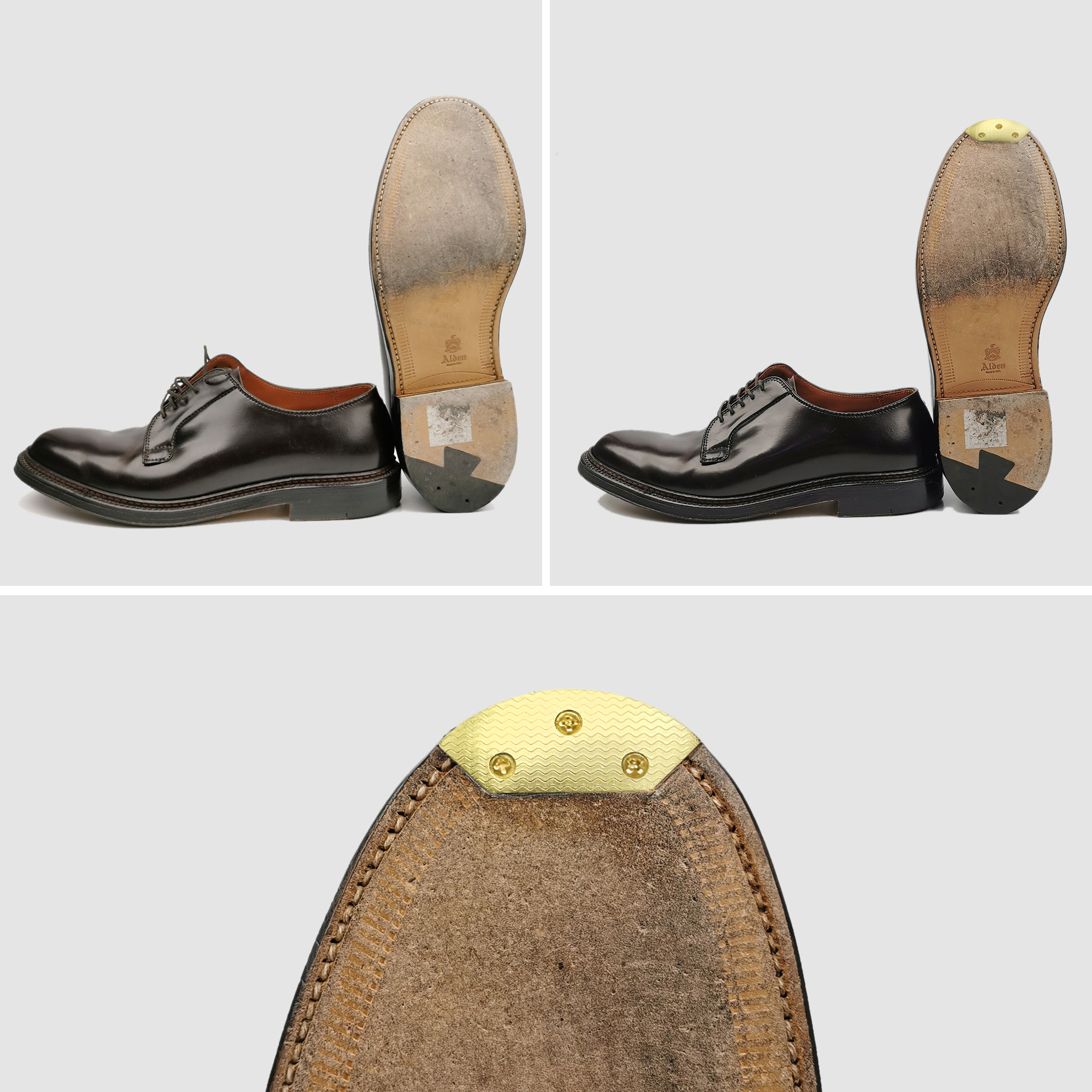 强尼制靴!皮鞋鞋底打铁片 金色铁片 银色铁片铁片Alden维修 - 图1