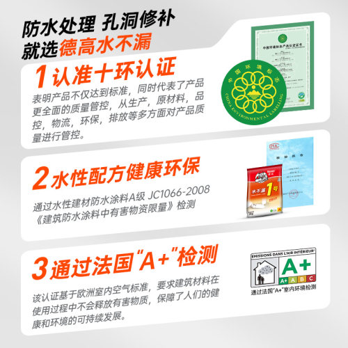 【国补】德高水不漏管道加强水泥地面修补快干砂浆堵漏防水堵漏王 - 图2
